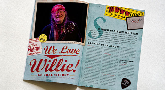 We Love Willie Texas Bound magazine spread