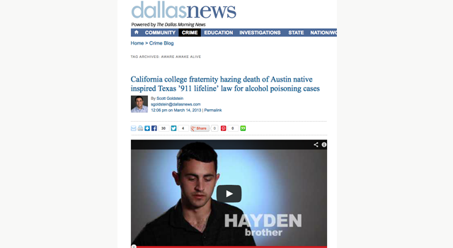 Aware Awake Alive Dallas Morning News