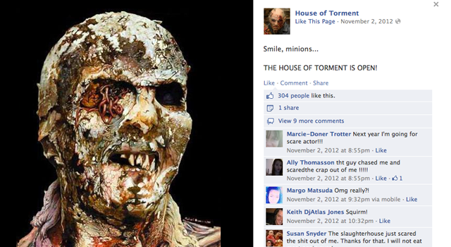 house of torment facebook post