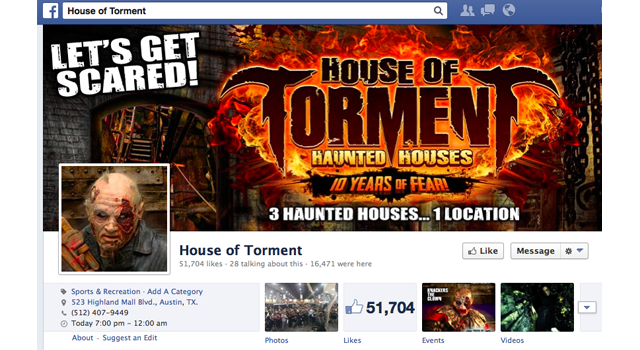house of torment facebook home page