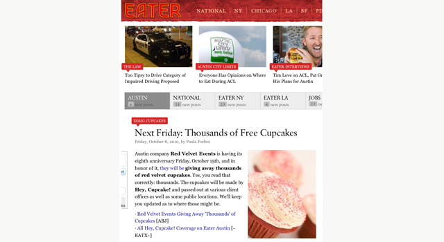 Thousands of Free Cupcakes Eater article